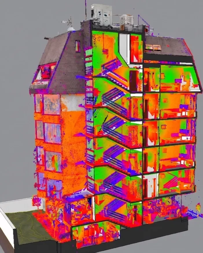 3D lézerszkennelés-épület modellezés